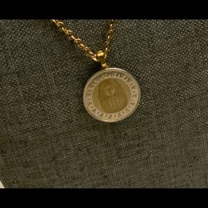Egyptian Pound Coin Necklace on 24” Gold Stainless Steel Link Chain * FREE S/H *